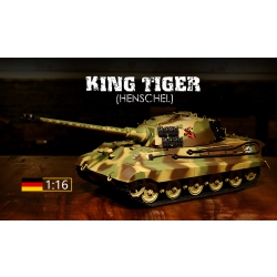 Czołg zdalnie sterowany ASG/IR/dźwięk/dym 1:16 German King Tiger Henschel RTR 2.4Ghz - Heng Long 3888A-1U (S)